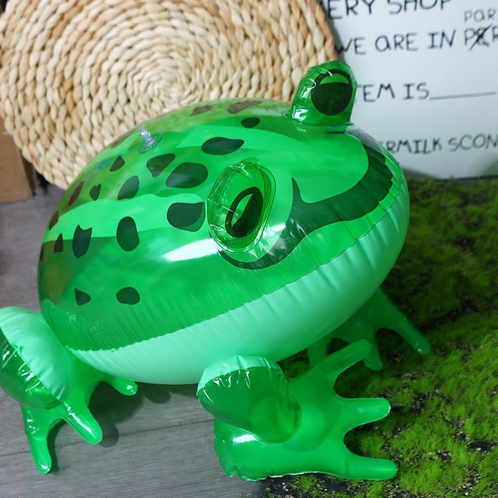 Glowing Green Inflatable Frog Toy - Light-Up Festival and Birthday Party Decor