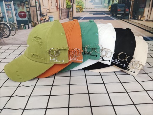 Korean Ins Retro Tattered Jeans Soft Peaked Cap Women