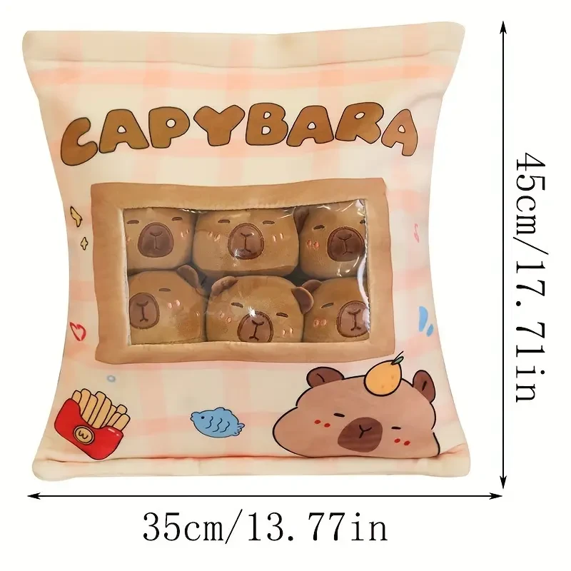 Capybara Pillow: 45cm/17.71in Cuddly A Bag of Capybara Pillow