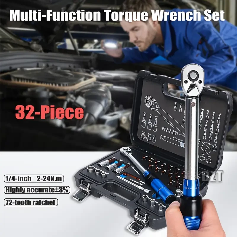 32pcs 1/4 Torque Wrench Set