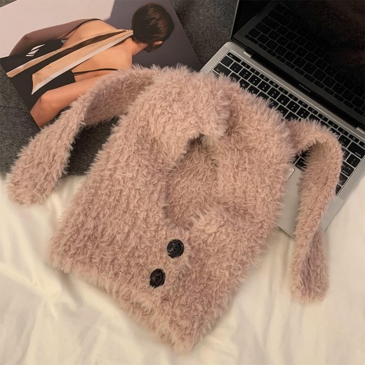 Plush Long Ears Rabbit Hat Children