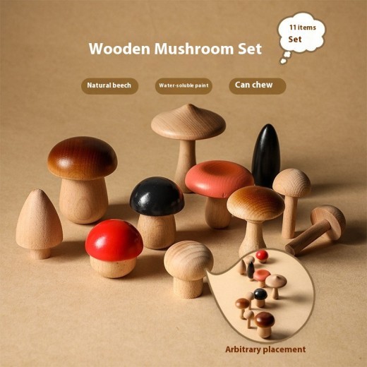 Wooden Mushroom Balance Stacking Music Children Intelligence Development