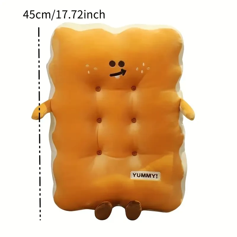1pc Yellow Biscuit-Shaped Throw Pillow
