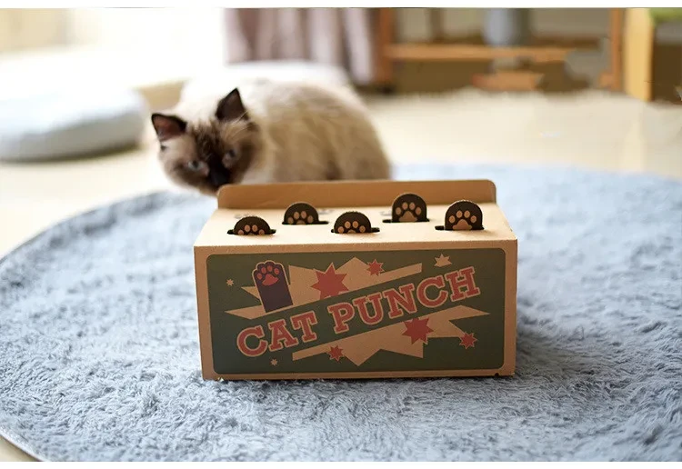 Cat Punch Scratch Toy Supplies Interactive Mole Mice Game Toy DIY