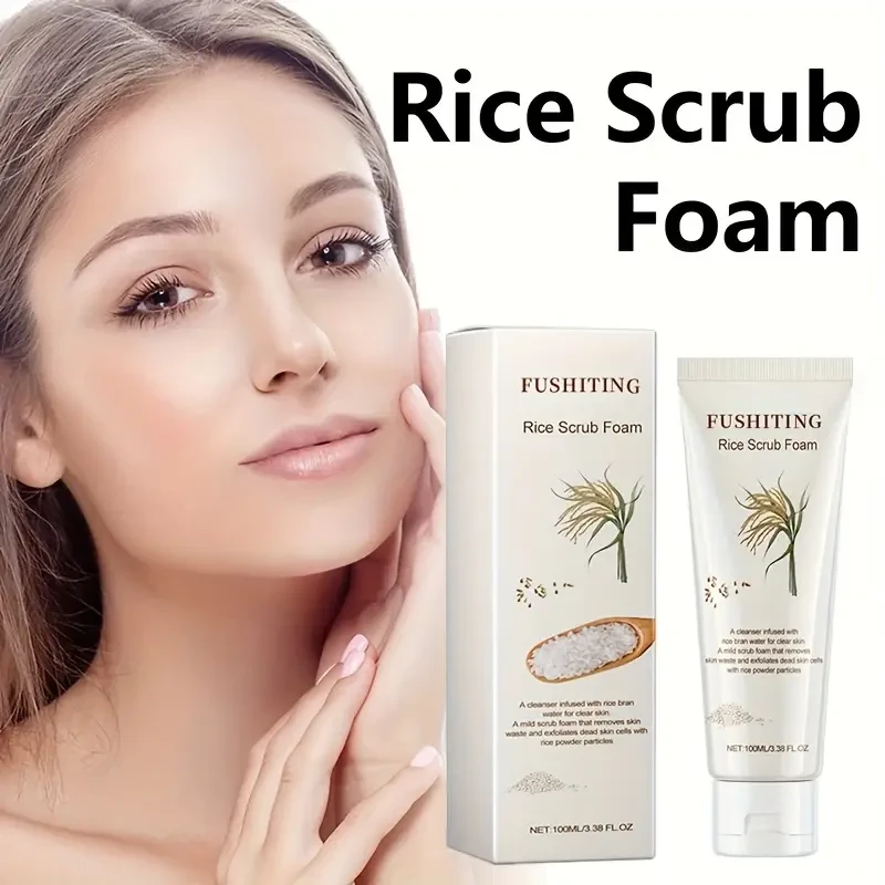 FUSHITING Rice Scrub Foam Cleansing Gel