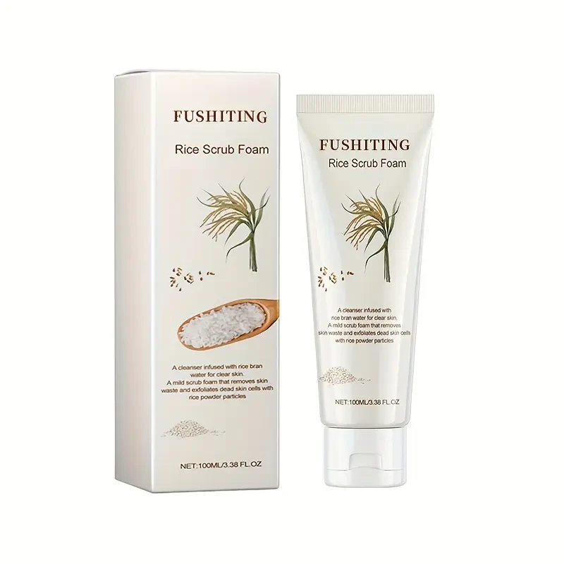 FUSHITING Rice Scrub Foam Cleansing Gel