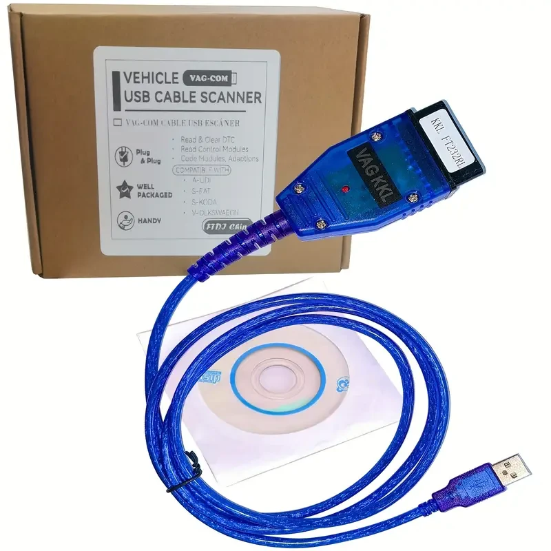 VAG KKL Cable VAG COM Scanner OBD2 USB Diagnostic Cable VAG