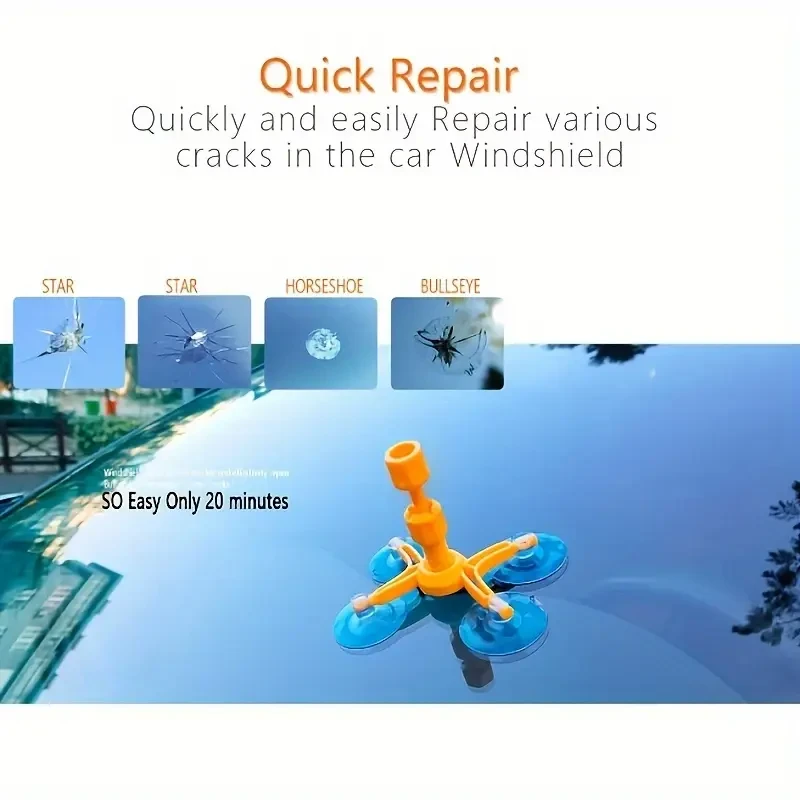 Windshield Windscreen Repair Tool Set DIY Car Wind Screen Glass Chip Crack Kit