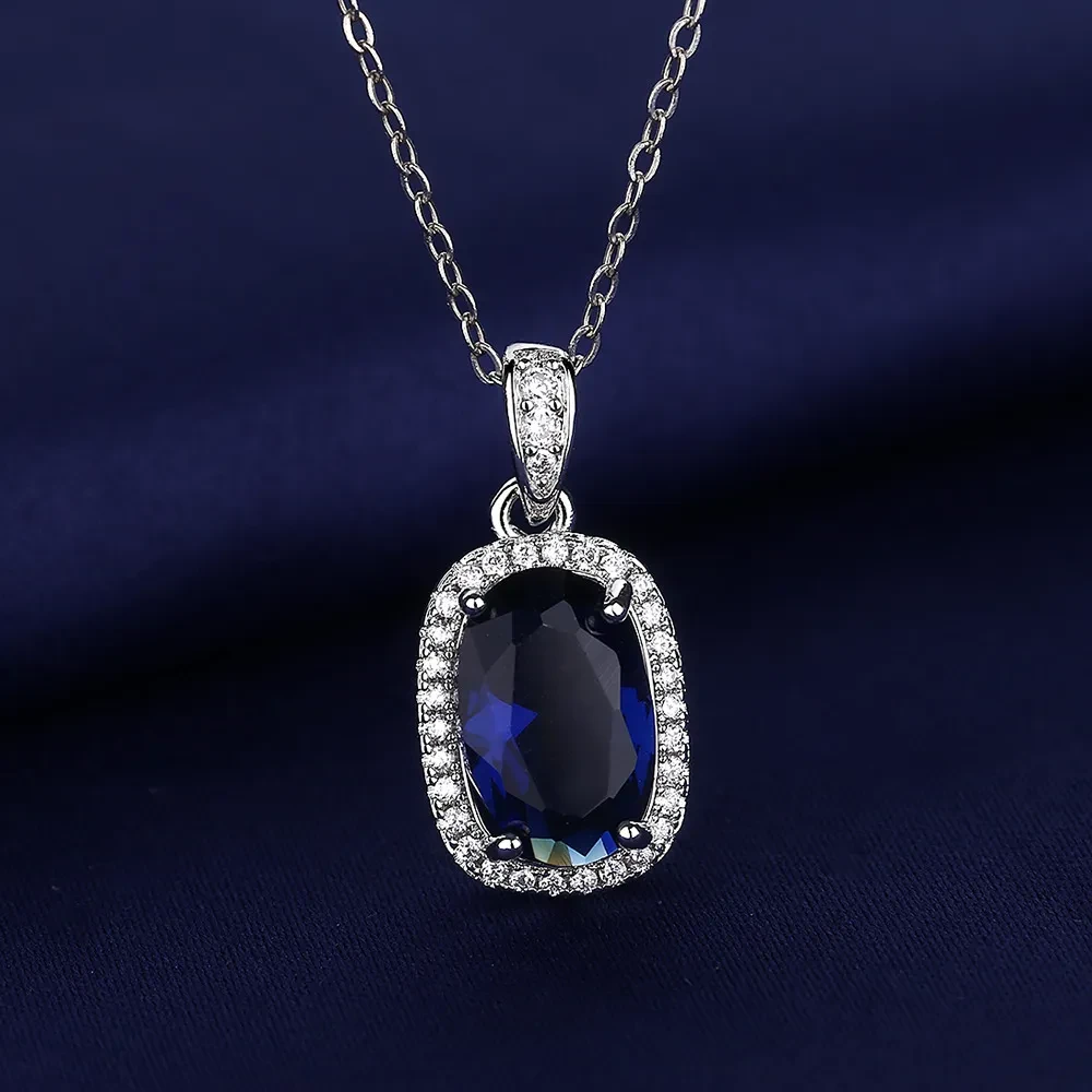 Women's Fashion Sapphire Zircon Pendant Necklace
