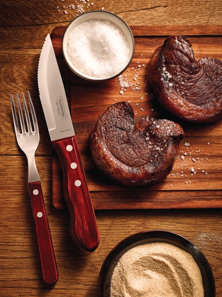 Jumbo Steak Knife with Polywood Handle 5", 12cm - Red (CDU 48pcs) - Tramontina