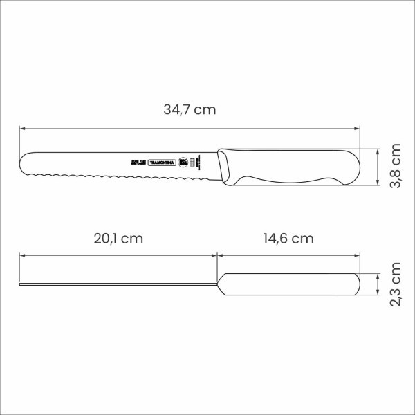 Professional Master Bread/Pastry Knife 8", 20cm - Tramontina
