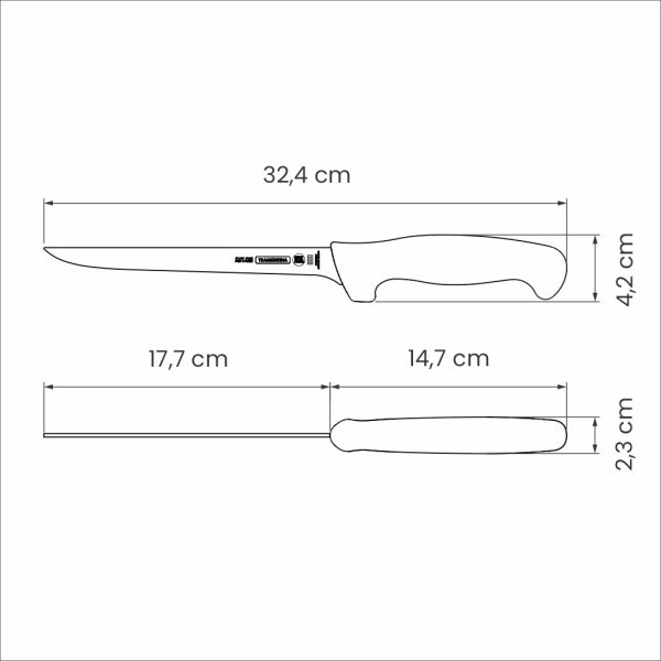 Professional Master Black Boning Knife, 7", 18cm -  Tramontina