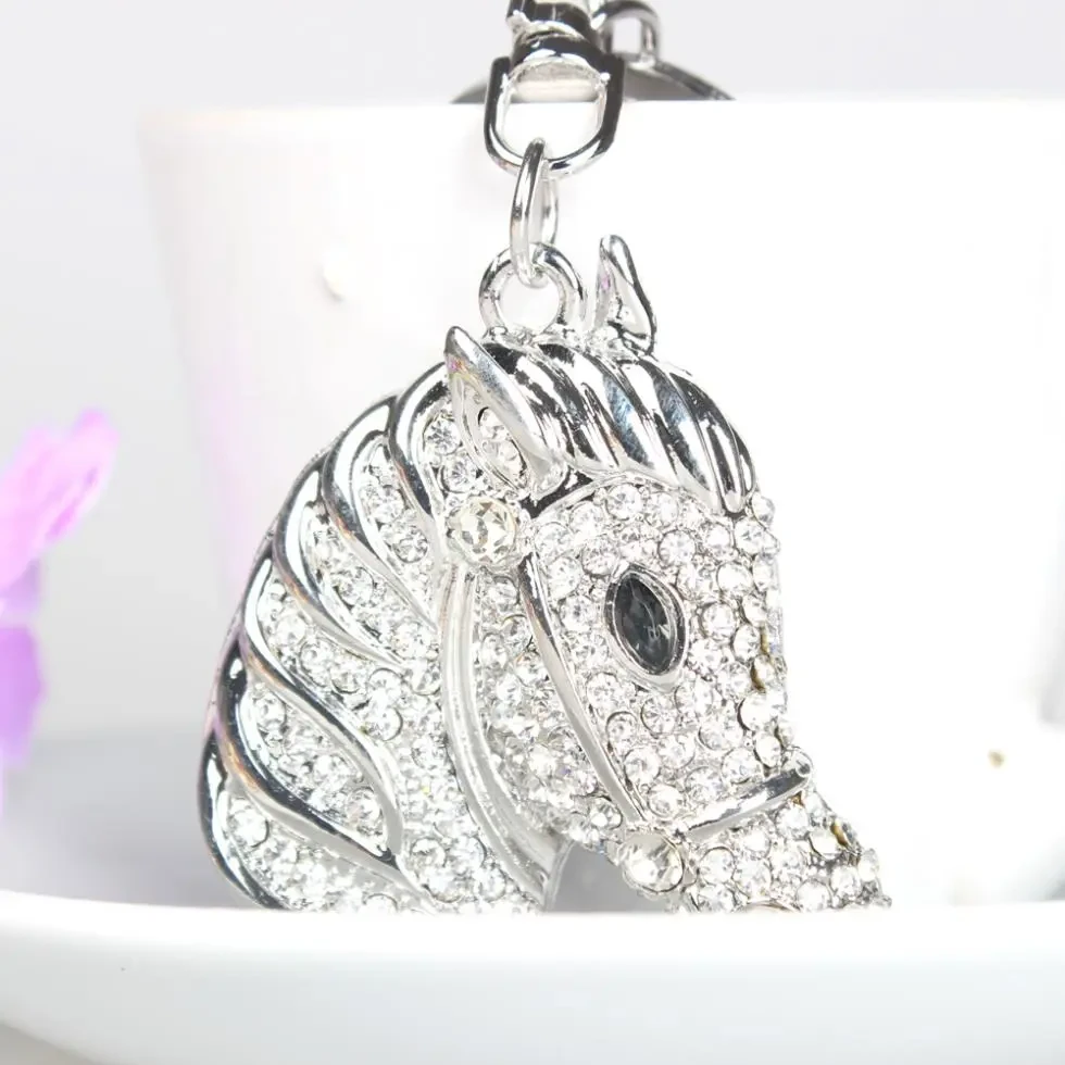Fashion Creative Silver Horse Head Handbag Pendant