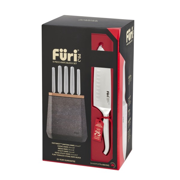 Stone Knife Block Flint Terrazzo Set 6 Piece - Furi