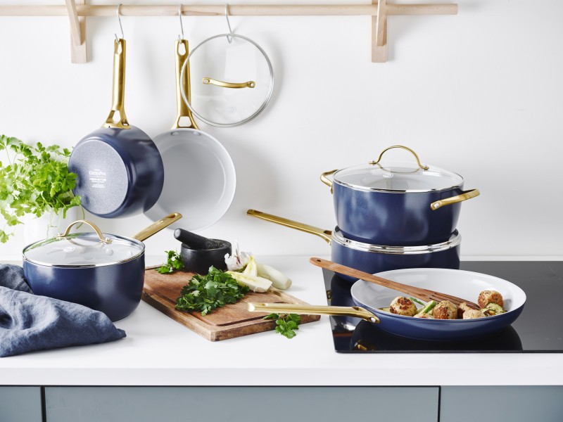 Padova Navy Blue Covered Saucepan 18cm/2L