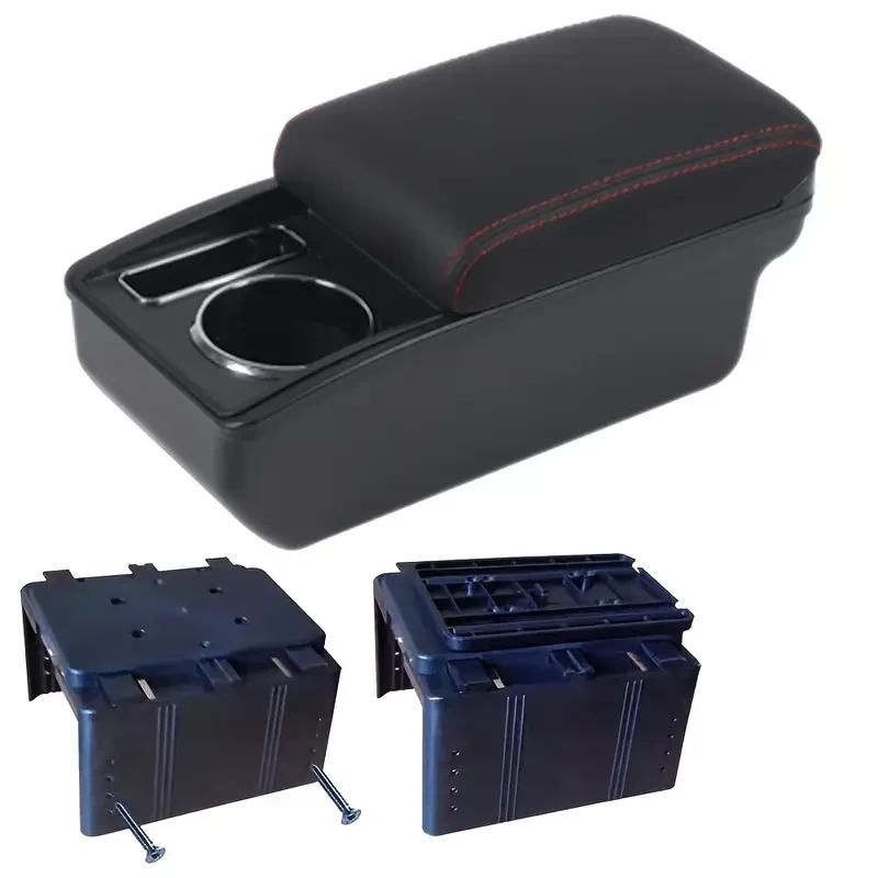 Car Armrest Organizer with Sliding Panel