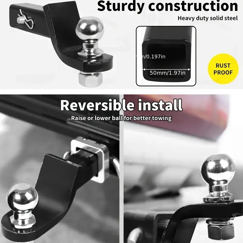 Steel Trailer Hitch Mount with 2-Inch Ball