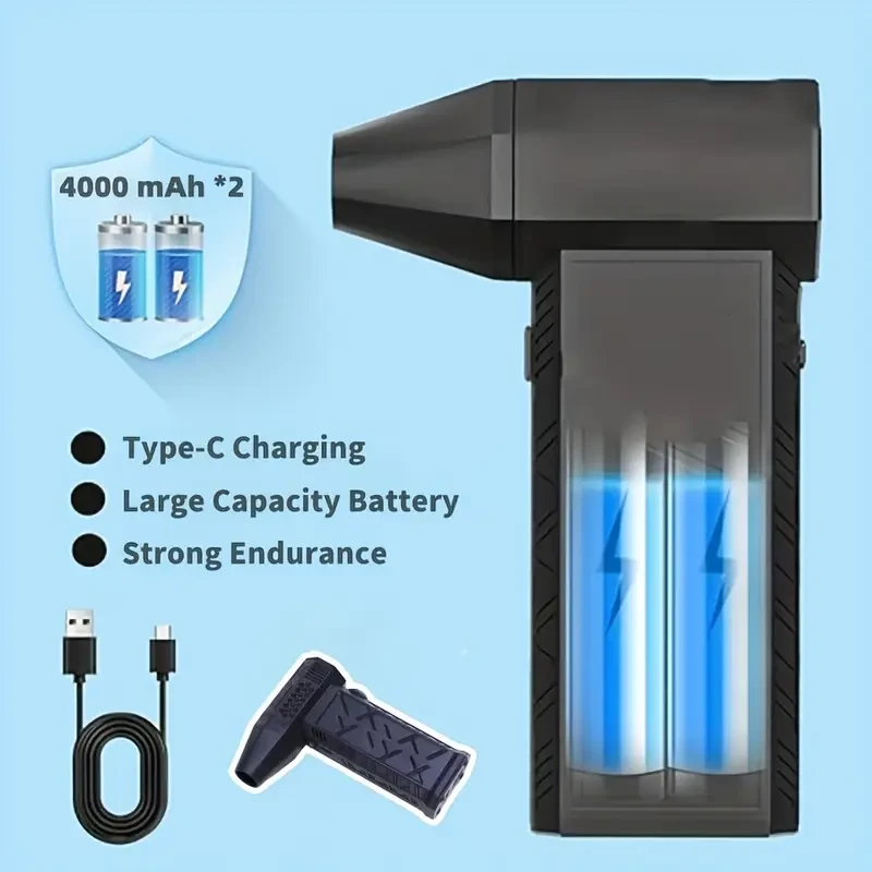 Portable Turbo Fan, High-Speed Air Purifier, Mini Jet Fan