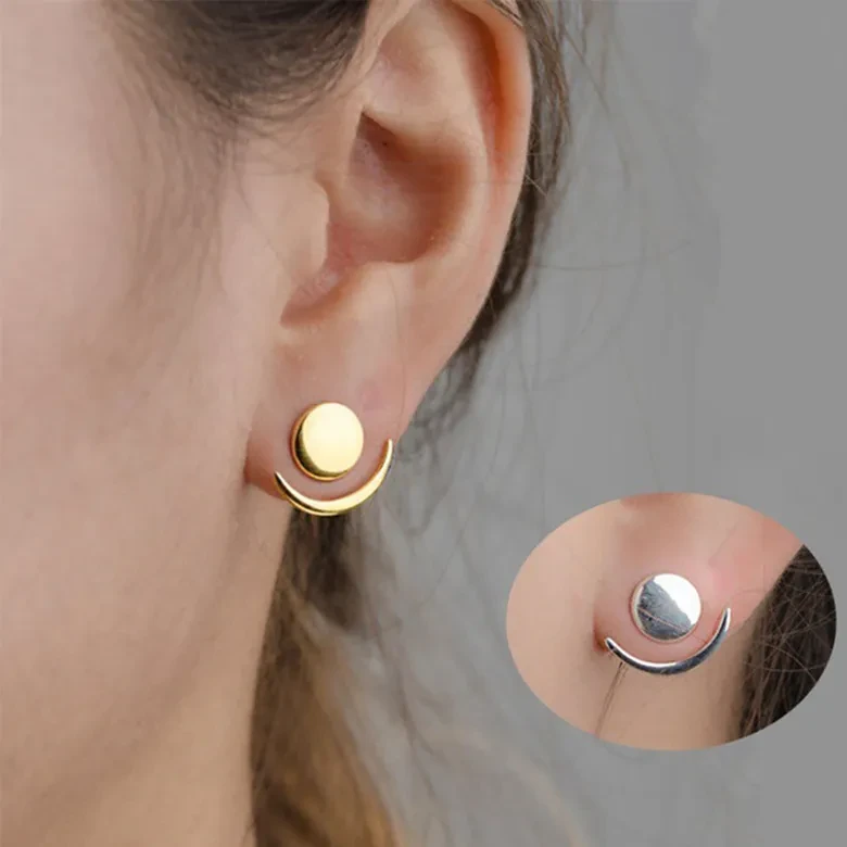 Creative Star And Moon Ear Studs Female Geometric Shape