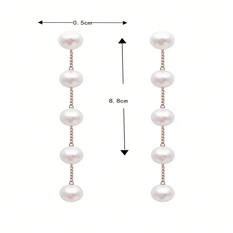 Pearl Tassel Niche Design Fashionable Earrings Long