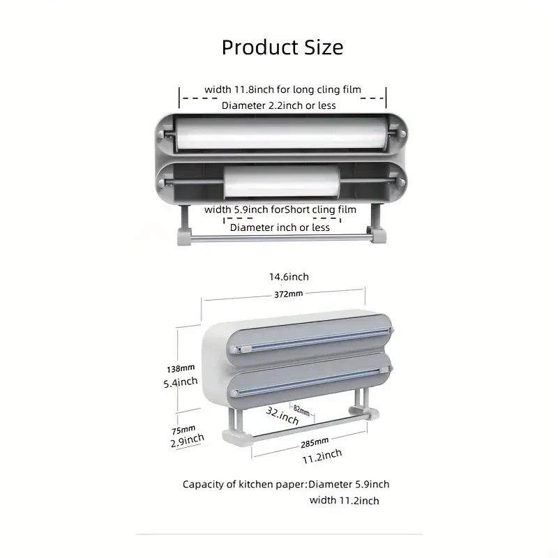 Multi-functional Plastic Film Cutter With Paper Holder