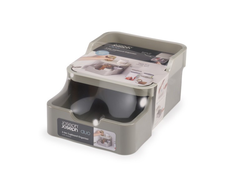 2tier Cupboard Orgniser w/Drawer  - Joseph Joseph Duo