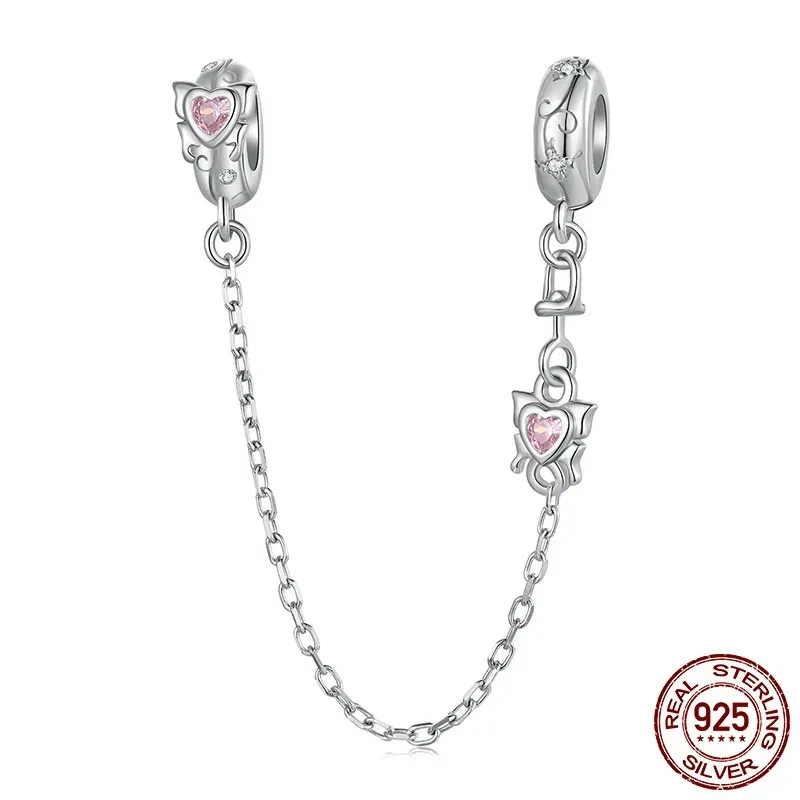 Butterfly Silicone Safety Chain S925 Sterling Silver