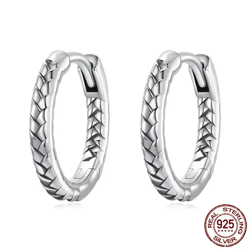 Simple Woven Texture Ear Clip Oxidation Style