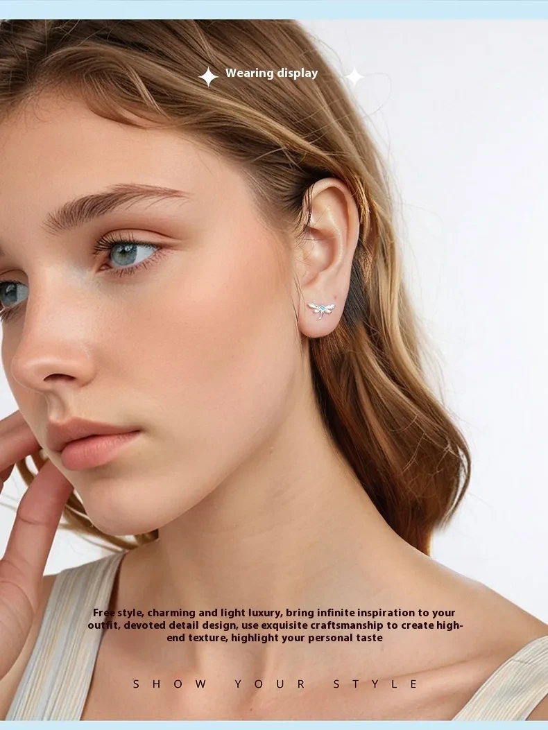 New Turquoise Dragonfly Stud Earrings