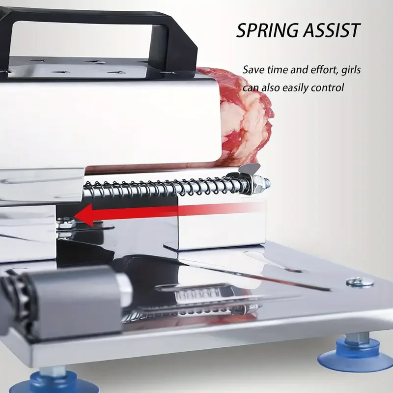 One-Piece Home Meat Slicer  Manual Stainless Steel Meat Cutter