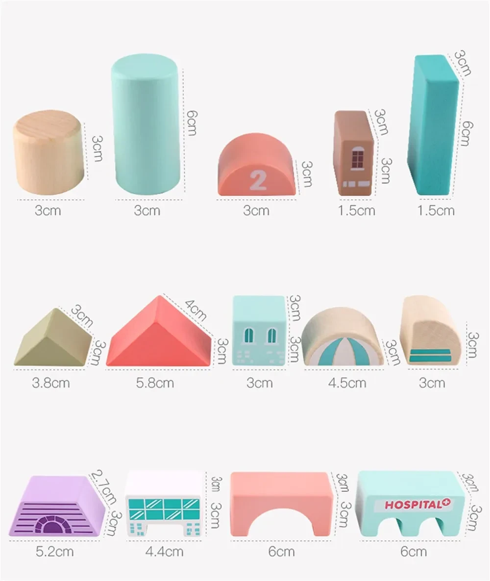 Large wooden building blocks toy