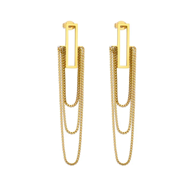 Temperament Entry Lux Multi-layer Tassel Chain Earrings