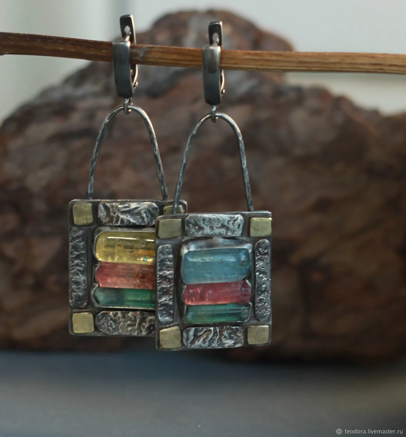 European And American Retro Tribe Crystal Stone Earrings