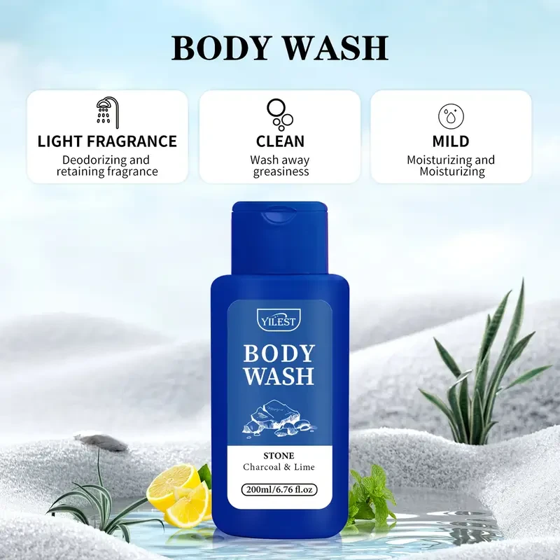 YILEST Mint & Sea Salt Hydrating Body Wash for Men