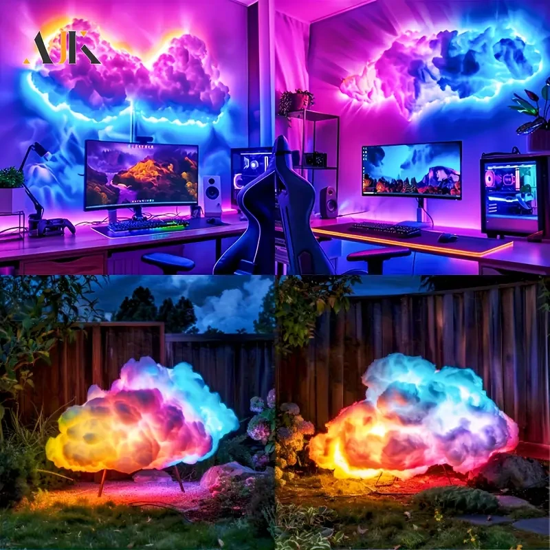 AJK 39.37 Inch LED Cloud Light with Music Rhythm & Thunder Effects