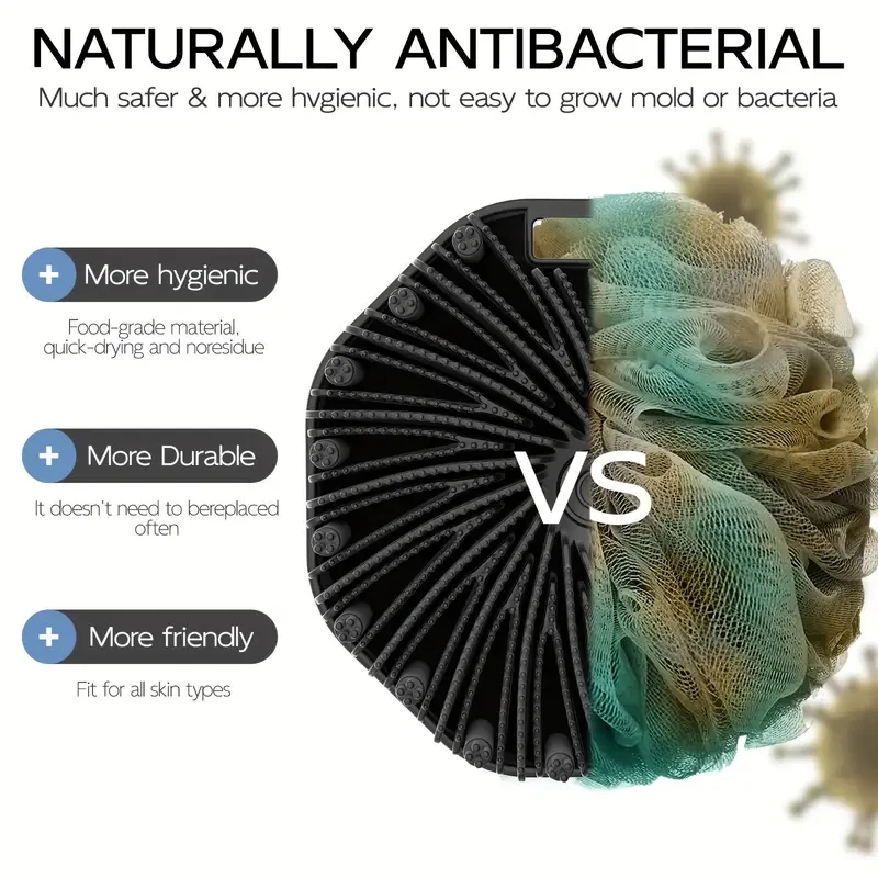 2pcs LATTBY Silicone Bath & Skincare Set: Dual-Sided Long-Handled Back Brush