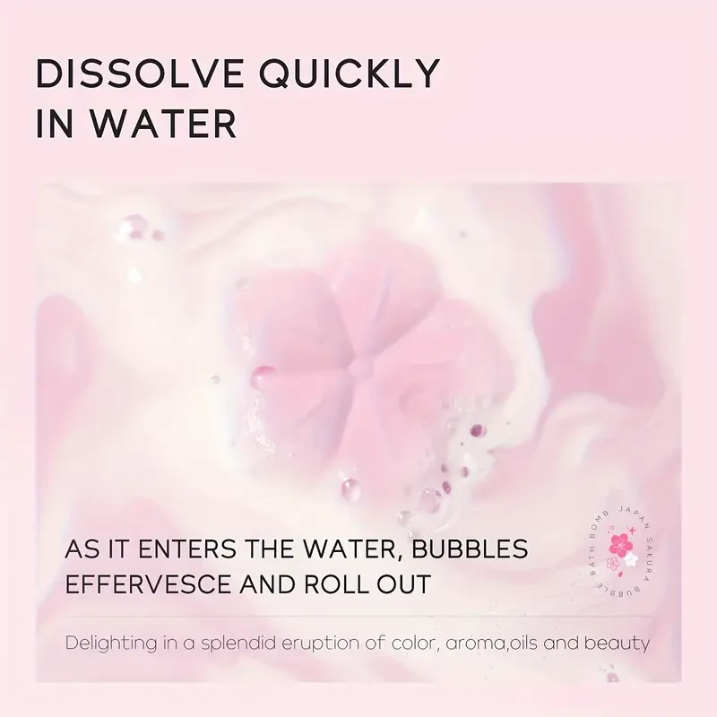 LAIKOU Japan Sakura Bubble Bath Bomb 30g Gentle Cleansing Smooth And Nourishing Moisturizing