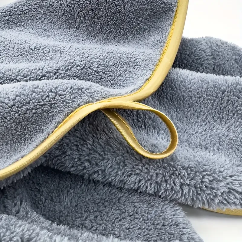 Golden Trim Embroidery Microfibre Towel Bath Towel Set