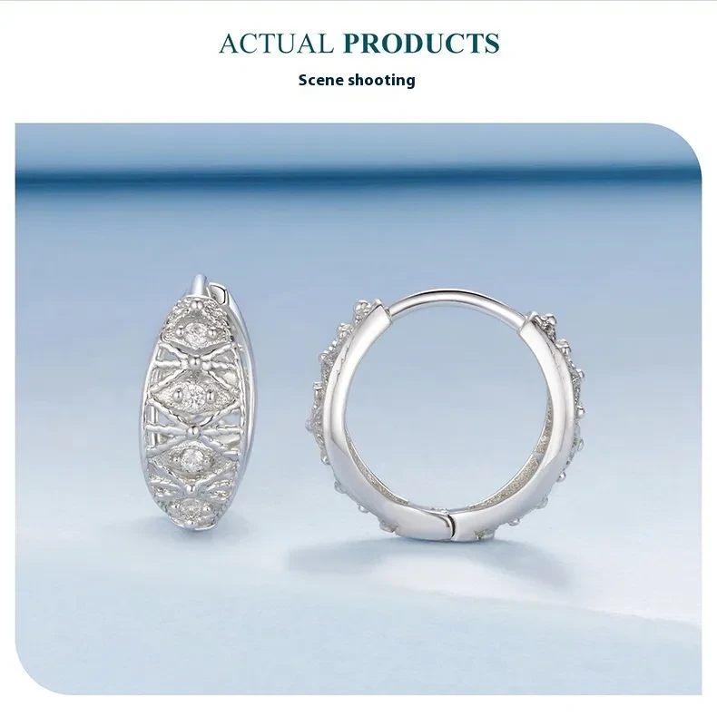 Hollow Lace S925 Sterling Silver Fashion Earrings