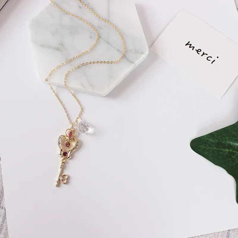 Space Time Key Transparent Pendant Necklace