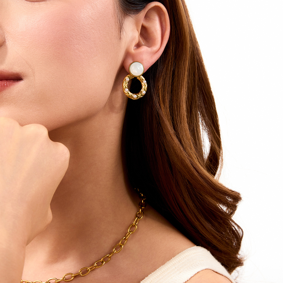 Round Titanium Steel Simple Fashion Non-fading Earrings