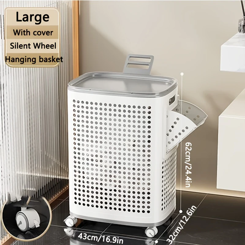 Rolled Laundry Basket with Wheels