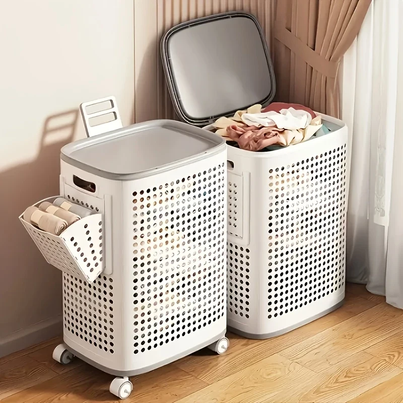 Rolled Laundry Basket with Wheels