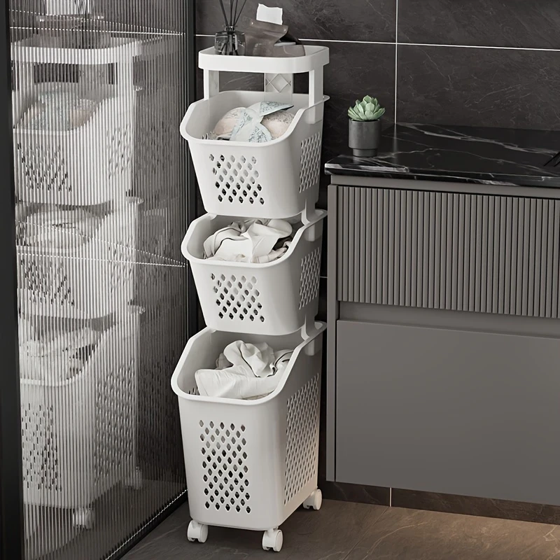 3-Tier Rolling Laundry Basket