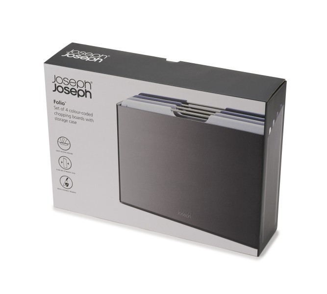 Folio 4-piece Chopping Board Set (Regular) - Graphite  - Joseph Joseph