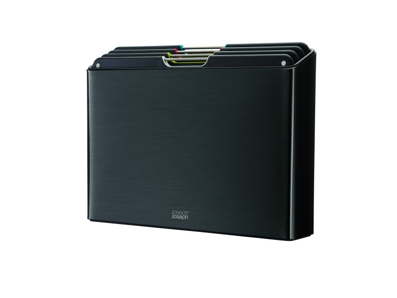 Folio Steel 4-piece chopping board set  Carbon Black  - Joseph Joseph