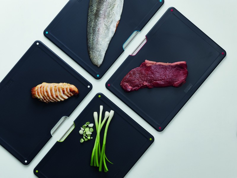 Folio Steel 4-piece chopping board set  Stainless Steel  - Joseph Joseph