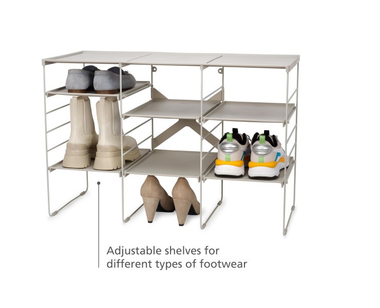 Level Plus Adjustable Shoe Rack - Triple - Joseph Joseph