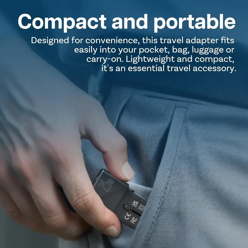SOOPII 25W International Travel Power Adapter with USB-C & USB-A Ports