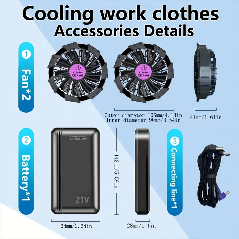 20000mAh Air conditioning work clothes Fan Battery Pack accessories